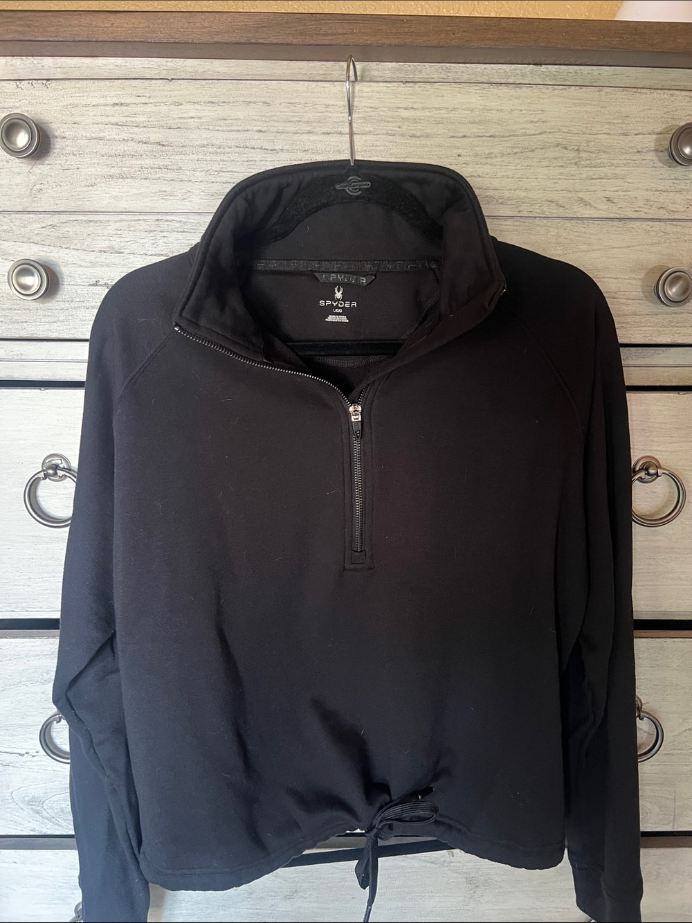 Spyder Black Half-Zip Pullover with Drawstring Hem